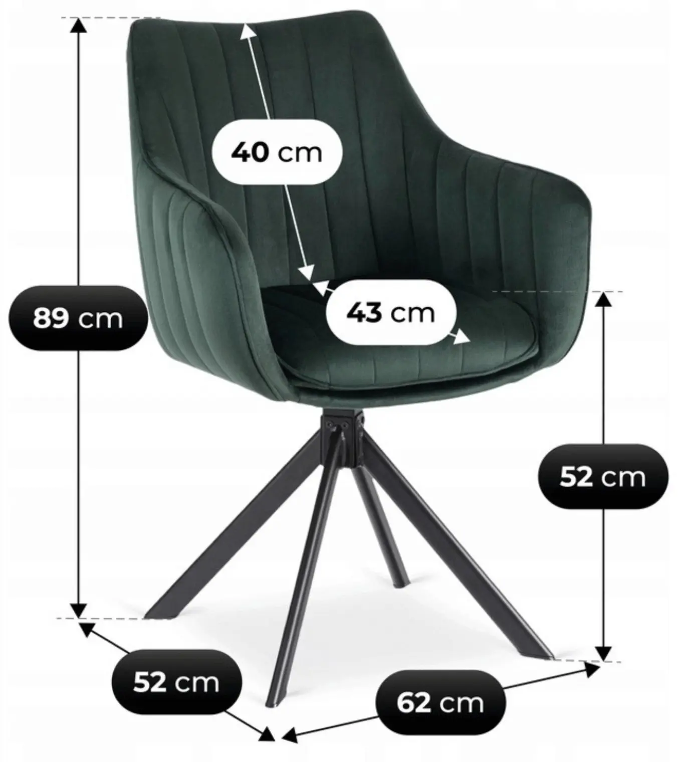 Scaun Mebel Elite Mumbai (Green/Black) - 7