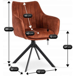 Scaun Mebel Elite Mumbai (Terracotta/Black) Thumb