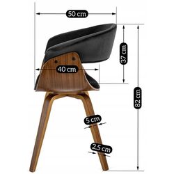Scaun Mebel Elite Ohio 2 (Black/Walnut) Thumb