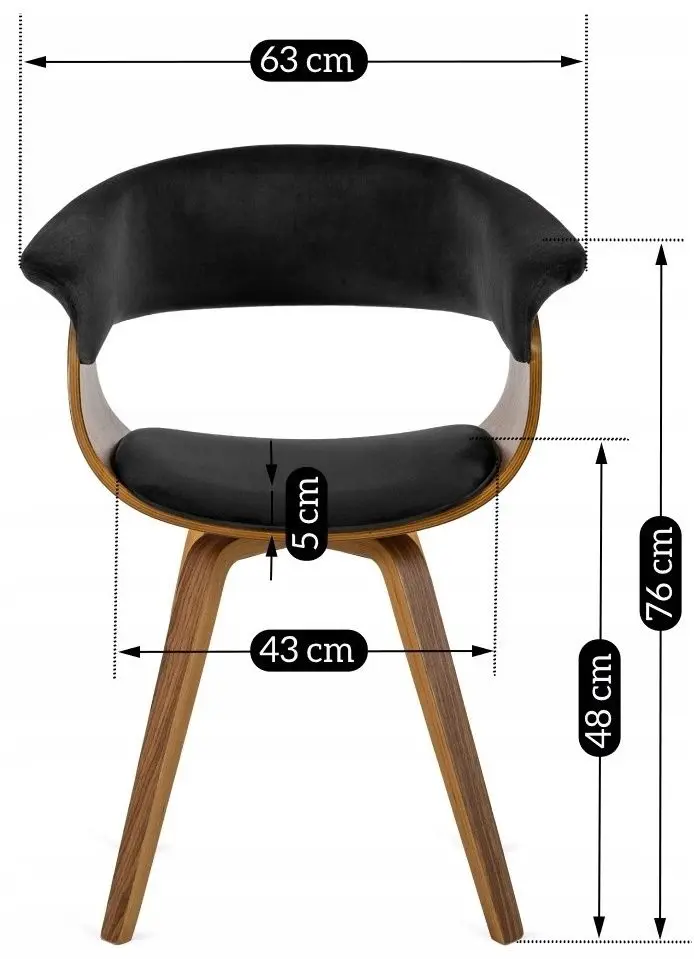 Scaun Mebel Elite Ohio 2 (Black/Walnut)