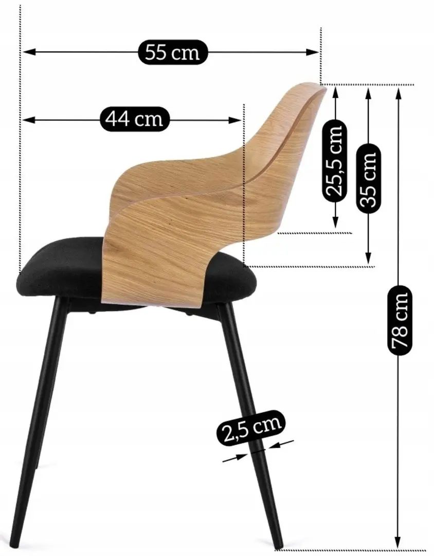 Scaun Mebel Elite Orbi (Craft Oak Golden/Black) - 3