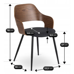 Scaun Mebel Elite Orbi (Walnut/Black) Thumb
