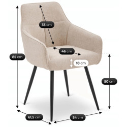 Scaun Mebel Elite Palma (Beige/Black) Thumb