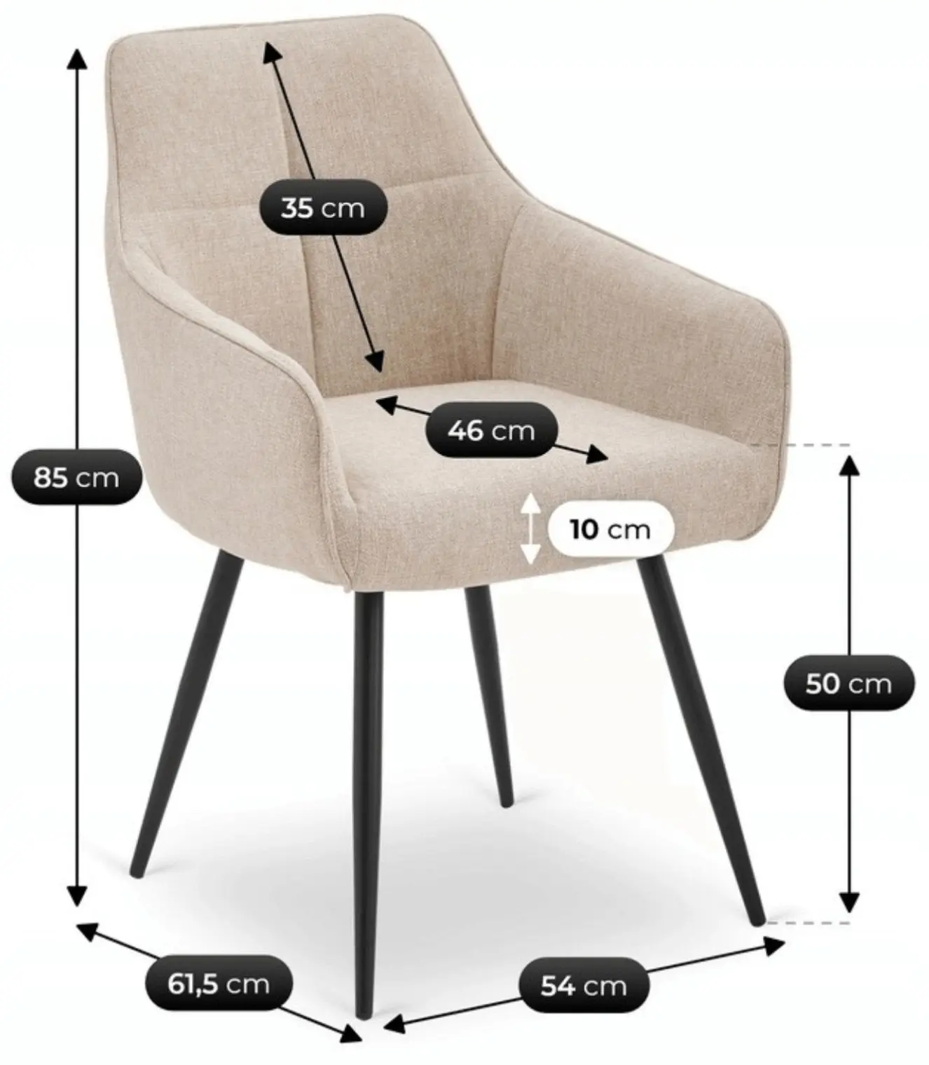 Scaun Mebel Elite Palma (Beige/Black)