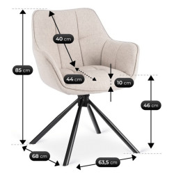 Scaun Mebel Elite Peony 2 (Beige/Black) Thumb