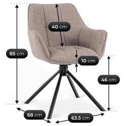 Scaun Mebel Elite Peony 2 (Cappuccino/Black) Thumb