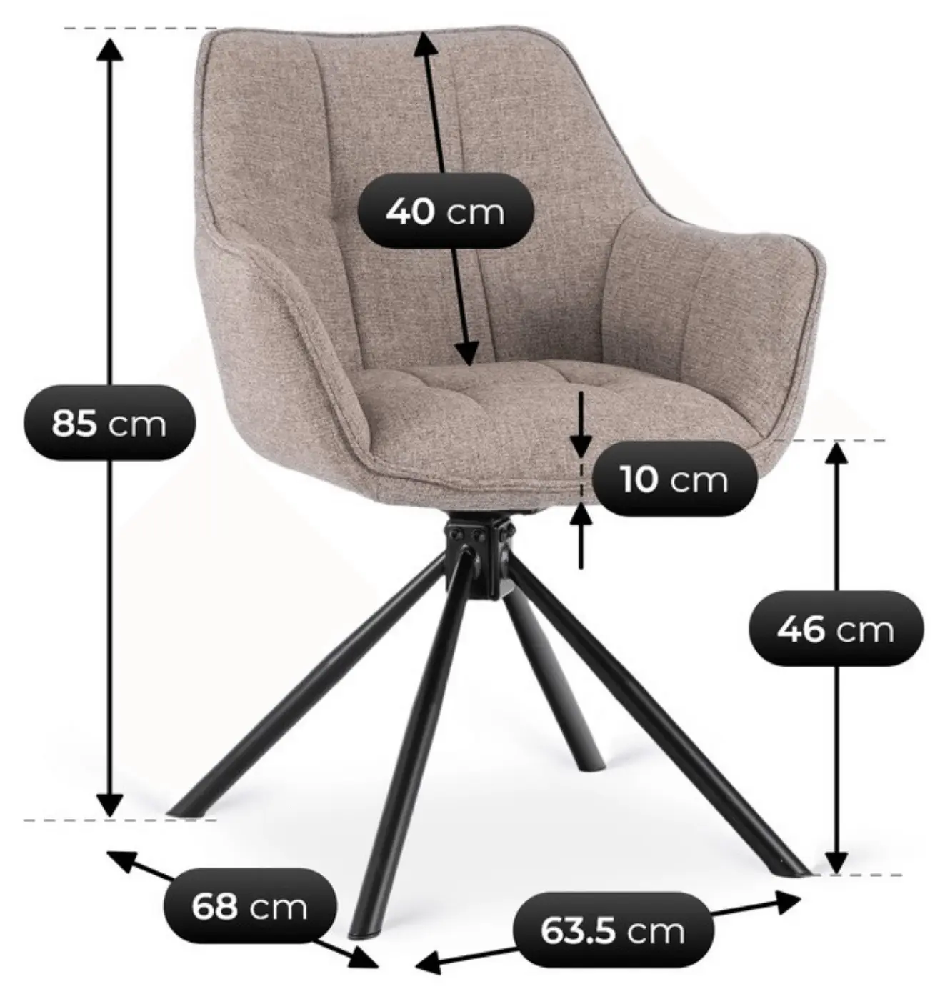 Scaun Mebel Elite Peony 2 (Cappuccino/Black)