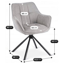 Scaun Mebel Elite Peony 2 (Grey/Black) Thumb