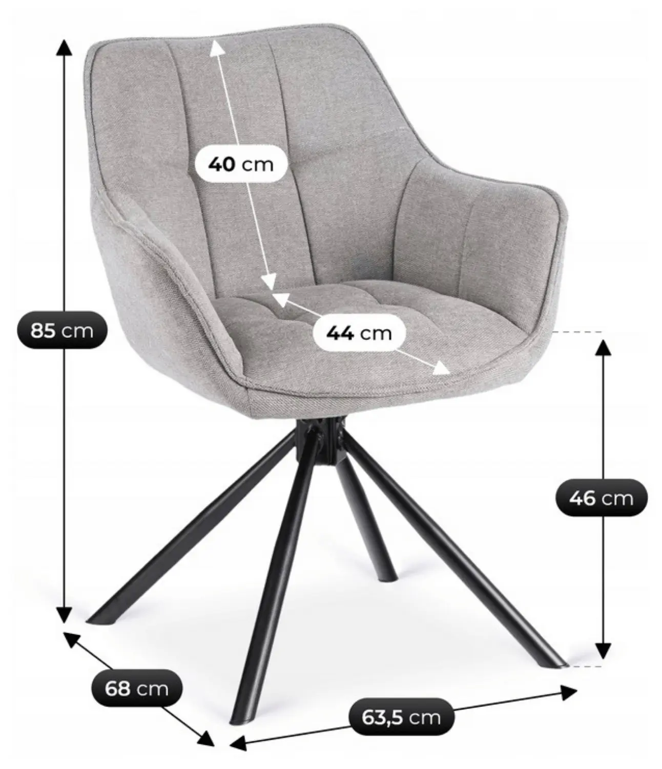 Scaun Mebel Elite Peony 2 (Grey/Black)