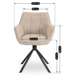 Стул Mebel Elite Peony (Beige/Black) Thumb