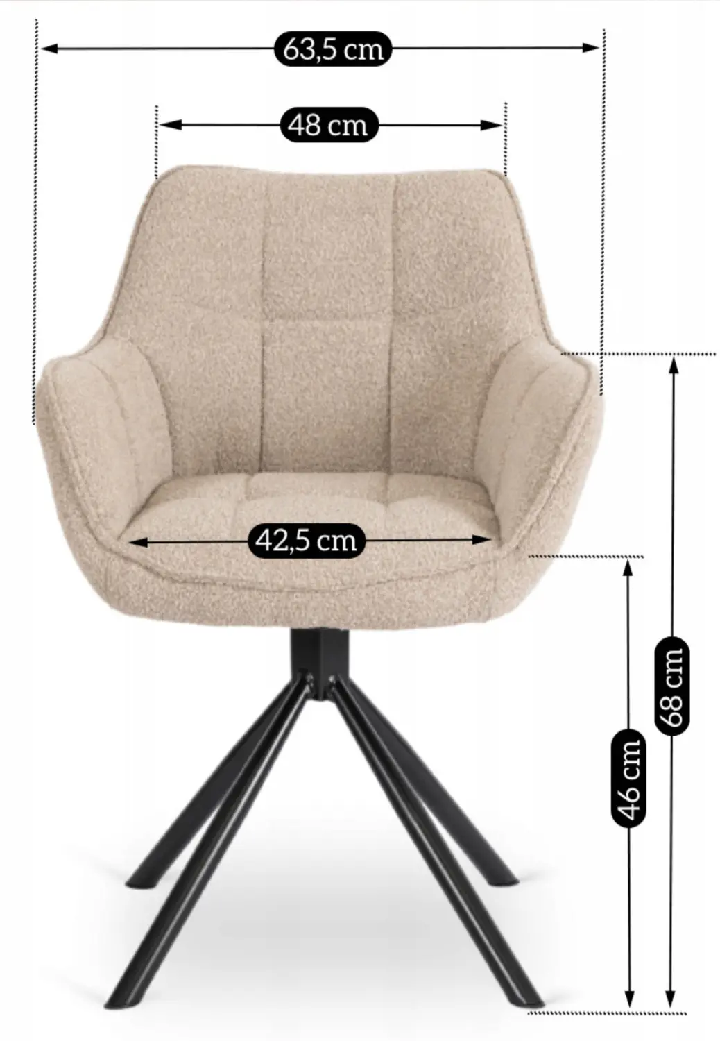 Стул Mebel Elite Peony (Beige/Black)