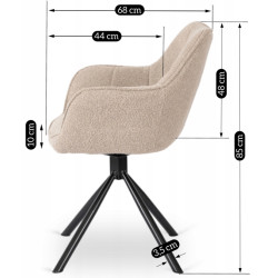 Стул Mebel Elite Peony (Beige/Black) Thumb