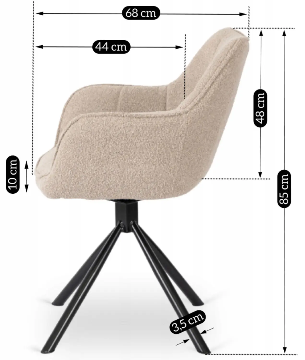 Стул Mebel Elite Peony (Beige/Black)