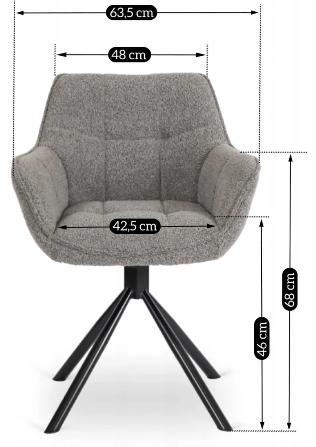 Стул Mebel Elite Peony (Grey/Black) - 7