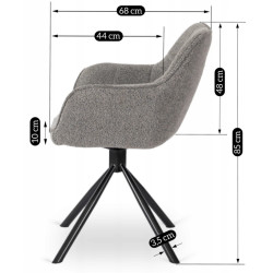 Стул Mebel Elite Peony (Grey/Black) Thumb