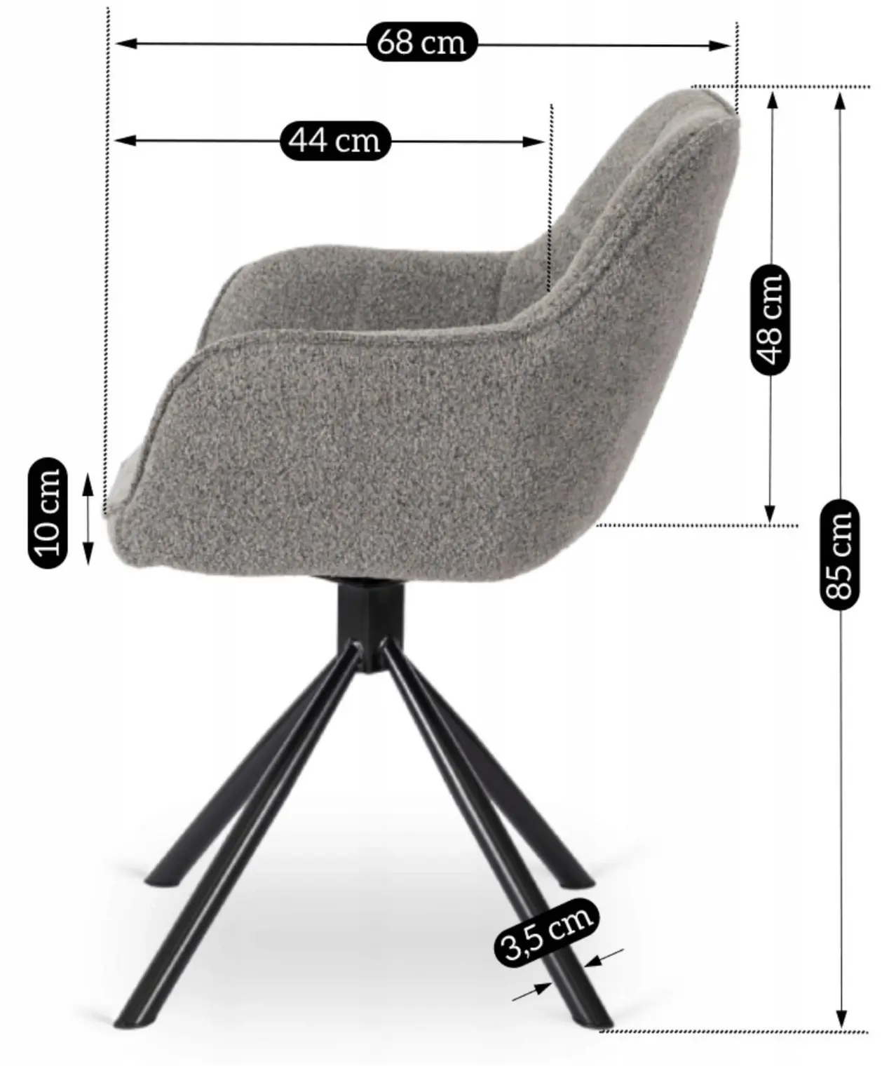 Стул Mebel Elite Peony (Grey/Black) - 8