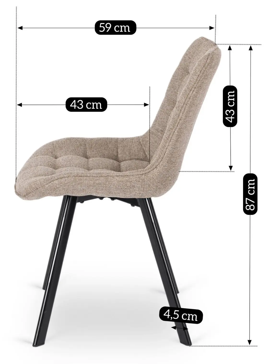 Стул Mebel Elite Rick 2 (Beige/Black)