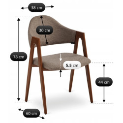 Scaun Mebel Elite Ruiz (Beige/Walnut) Thumb