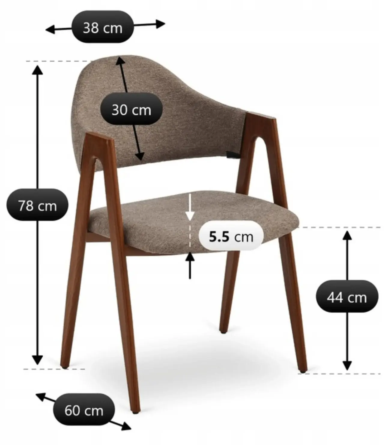 Scaun Mebel Elite Ruiz (Beige/Walnut)