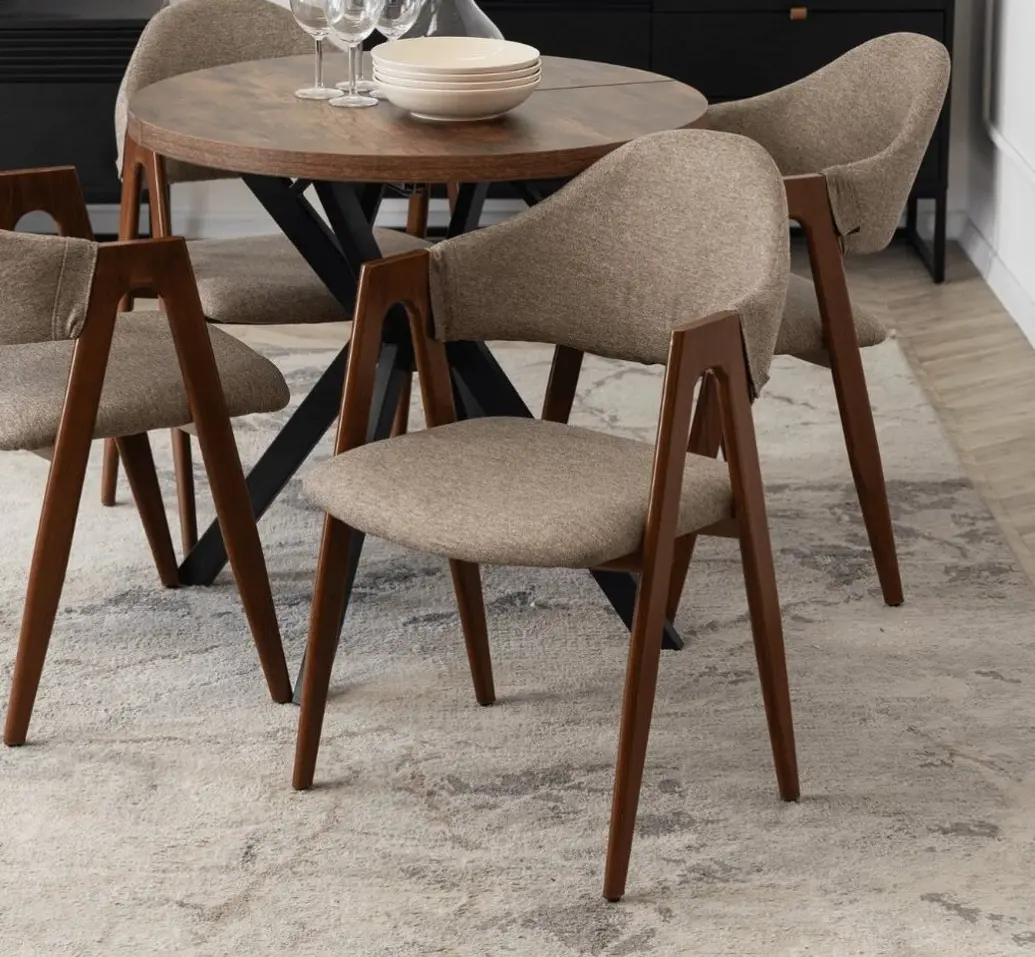 Scaun Mebel Elite Ruiz (Beige/Walnut)