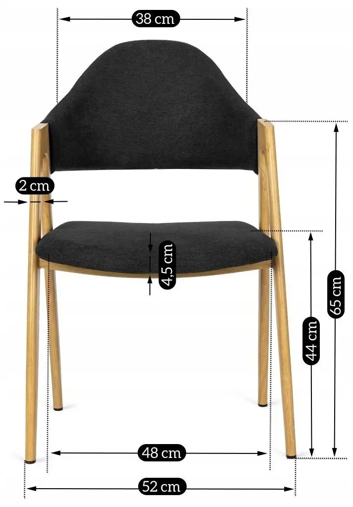 Scaun Mebel Elite Ruiz (Black/Honey Oak)