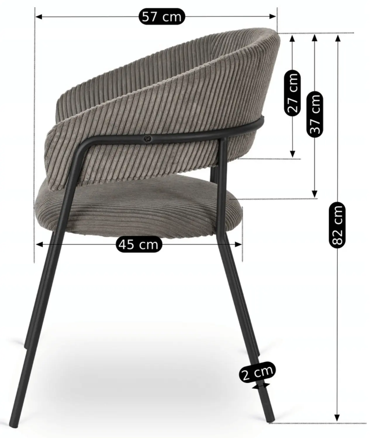 Scaun Mebel Elite Tinka (Grey/Black)