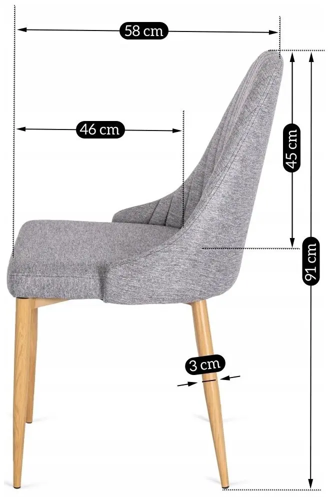 Scaun Mebel Elite Torino (Grey/Natural Oak)