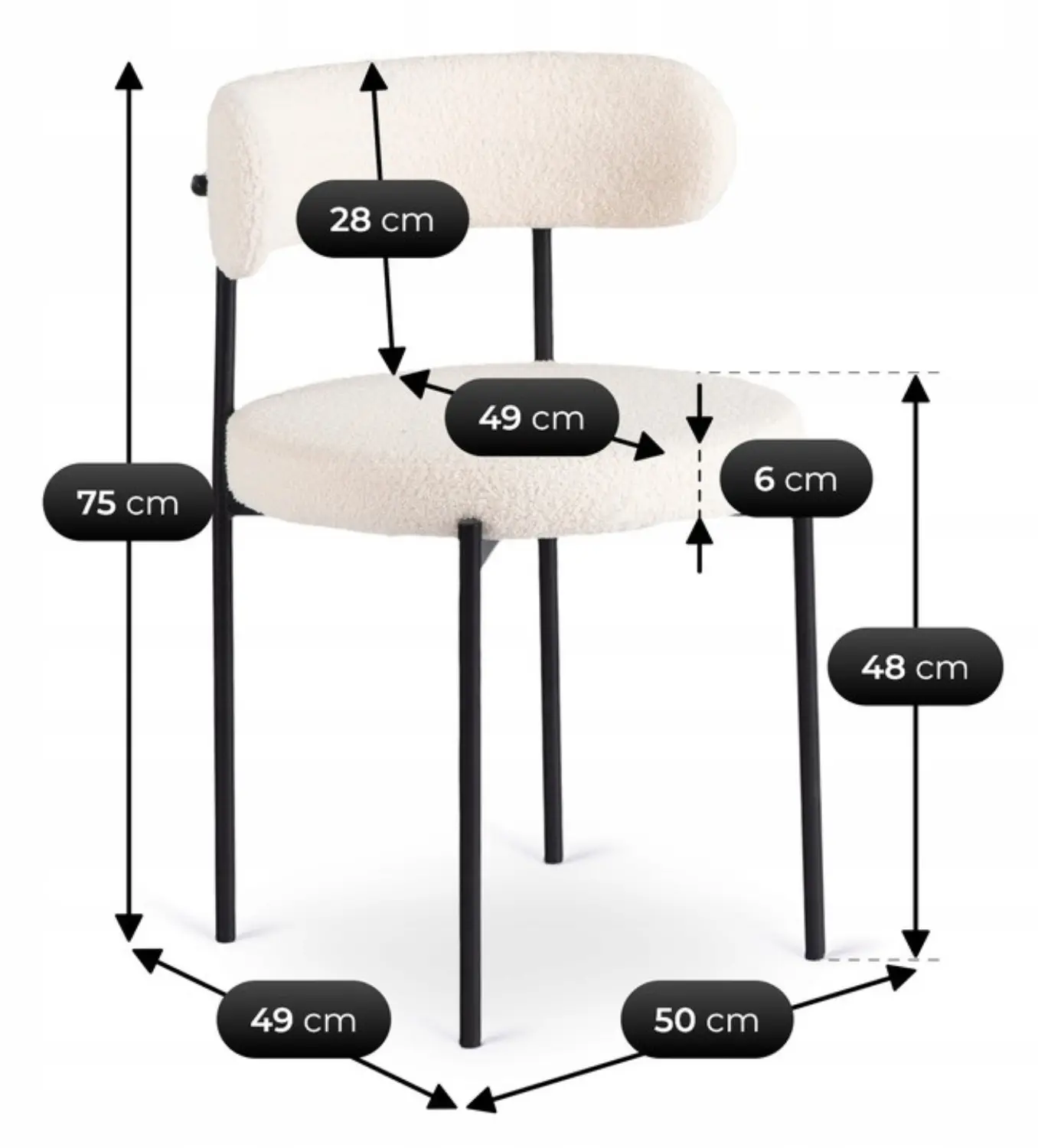 Стул Mebel Elite Tulsa (Cream/Black) - 6