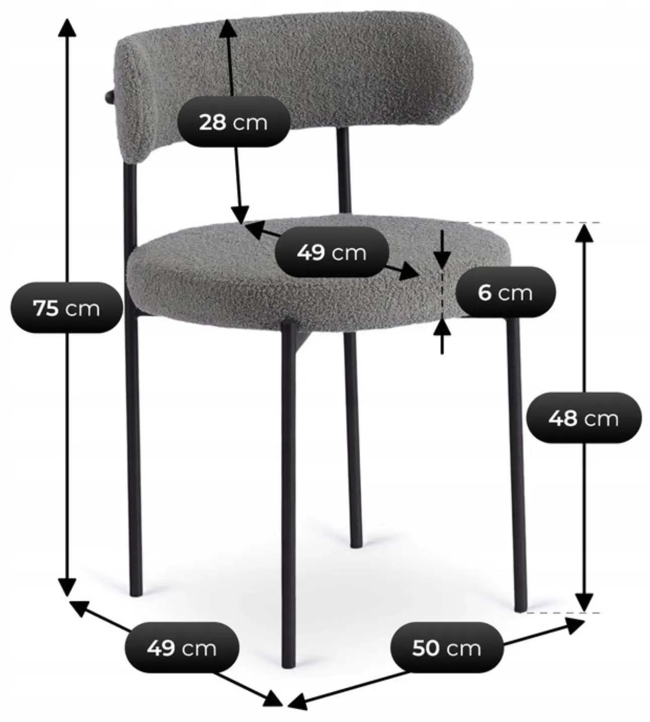 Стул Mebel Elite Tulsa (Grey/Black)
