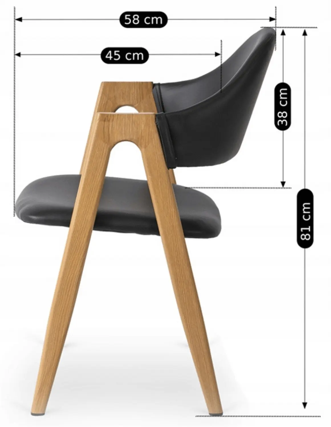 Стул Mebel Elite Willy (Black/Honey Oak) - 7