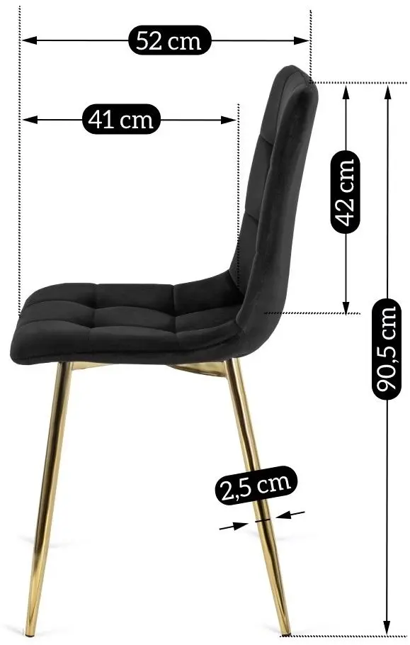 Scaun Mebel Elite York (Black/Golden)