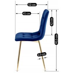 Scaun Mebel Elite York (Dark Blue/Gold) Thumb