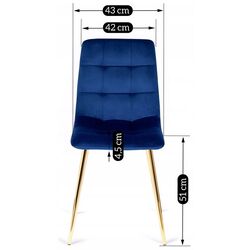 Scaun Mebel Elite York (Dark Blue/Gold) Thumb