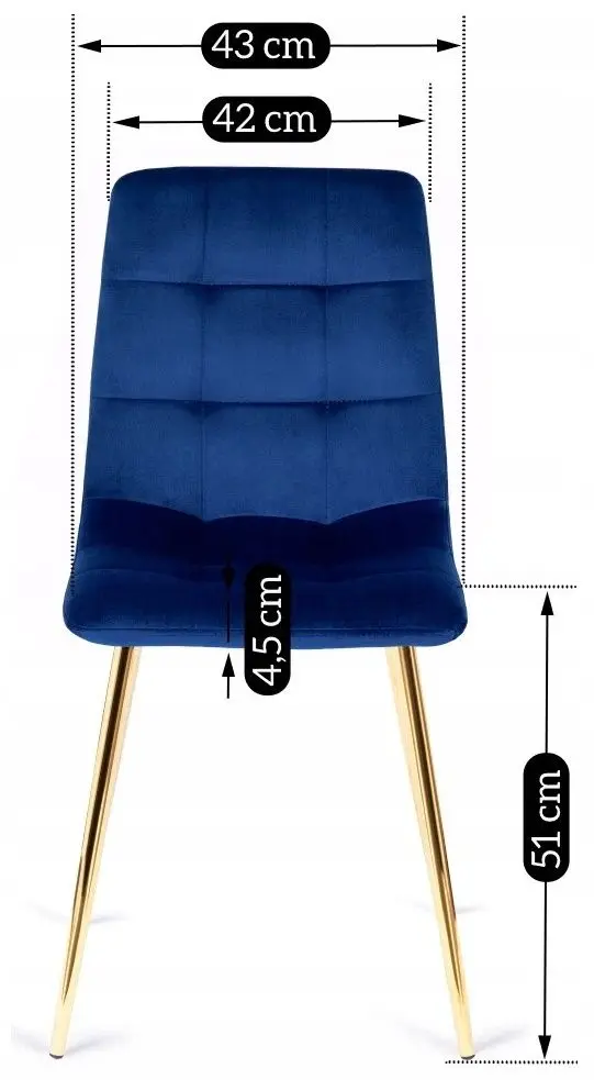 Scaun Mebel Elite York (Dark Blue/Gold)