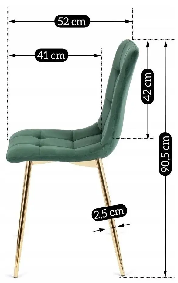 Scaun Mebel Elite York (Green/Gold)