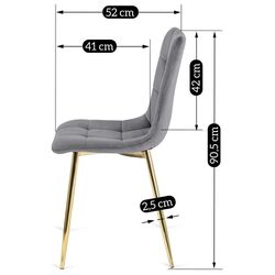 Scaun Mebel Elite York (Grey/Golden) Thumb