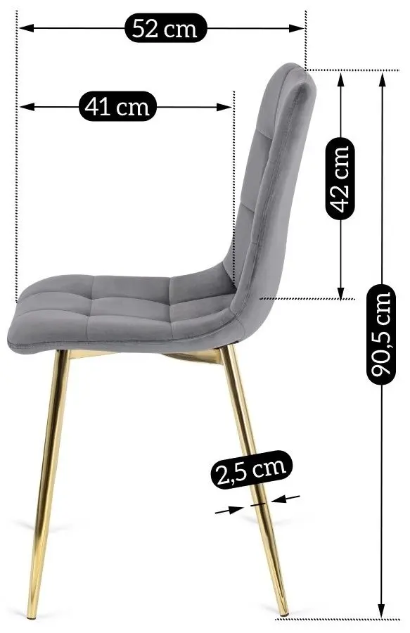 Scaun Mebel Elite York (Grey/Golden)