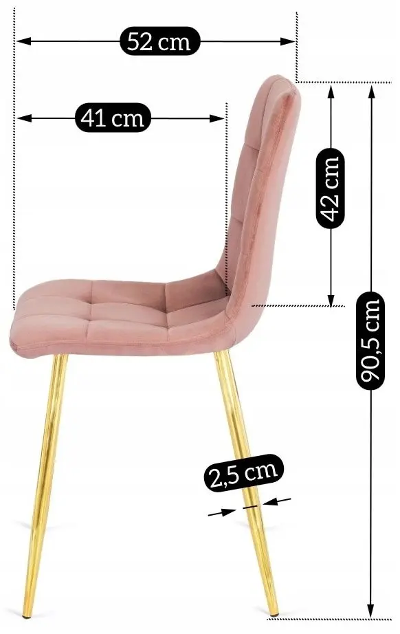 Scaun Mebel Elite York (Pink/Golden)