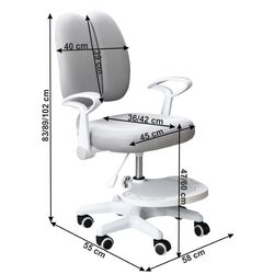 Fotoliu Mobhaus Anais (Gray/White) Thumb