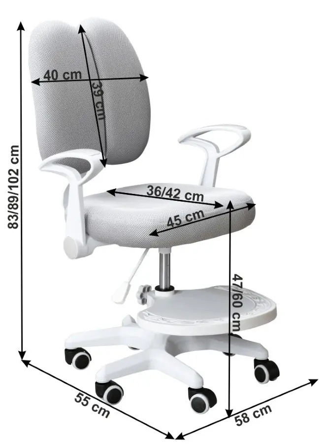 Fotoliu Mobhaus Anais (Gray/White)