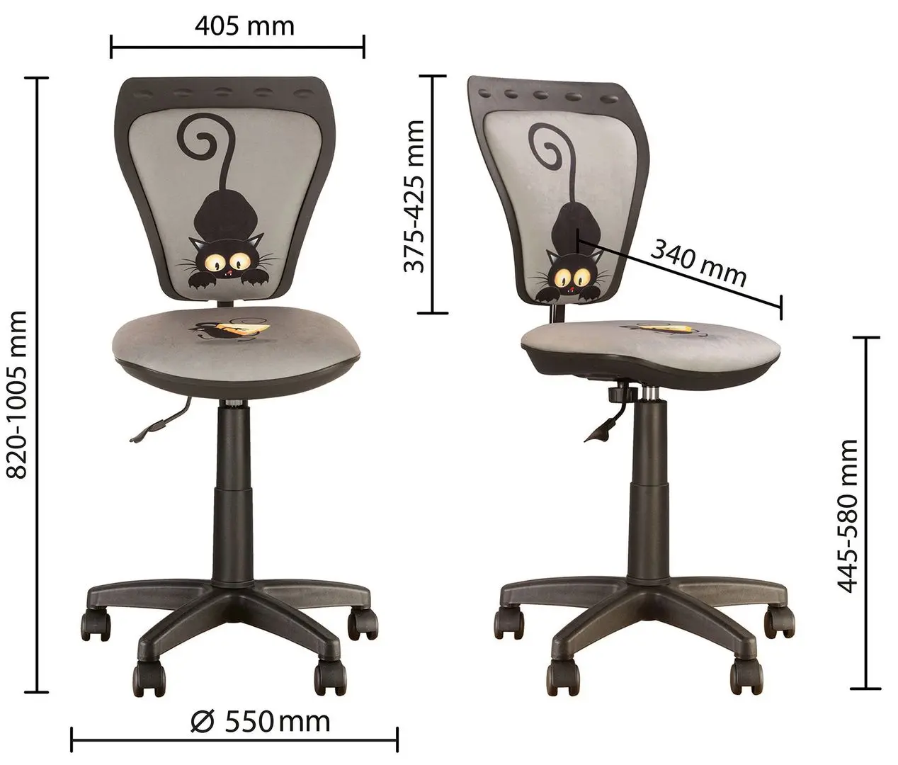 Fotoliu Nowy Styl Ministyle Cat & Mouse (Grey/Black)