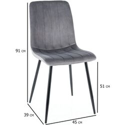 Стул Signal Alan Velvet (Gray/Black) Thumb