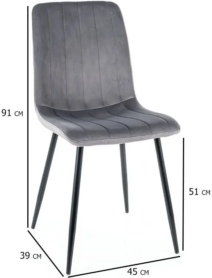 Стул Signal Alan Velvet (Gray/Black)