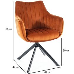 Scaun Signal Azalia Velvet (Cinnamon/Black) Thumb