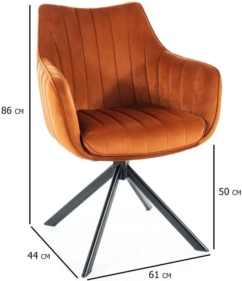 Scaun Signal Azalia Velvet (Cinnamon/Black)