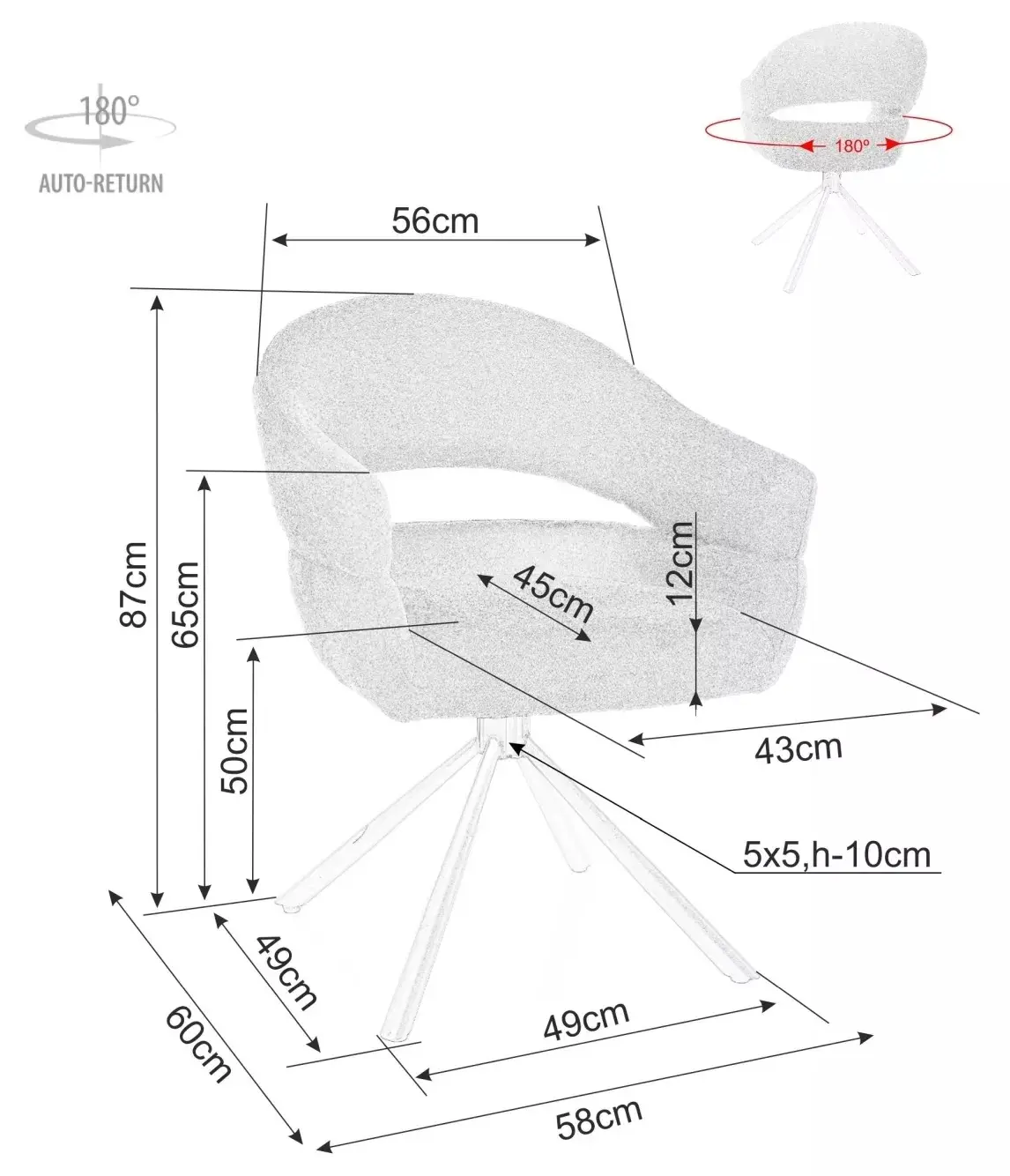 Стул Signal Borgo Raven 07 (Grey/Black)