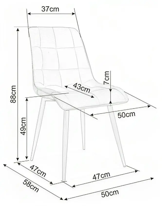 Стул Signal Chic Brego 07 (Light Grey/Black) - 2