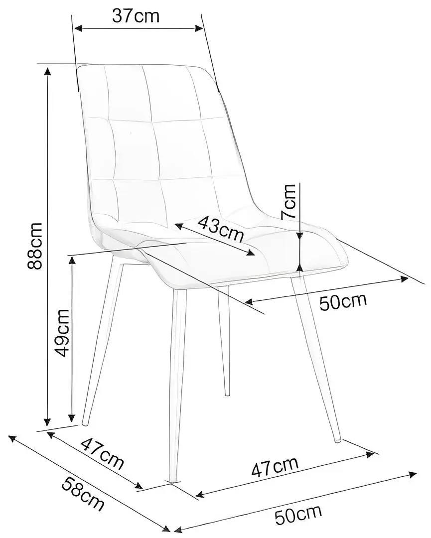 Scaun Signal Chic Velvet (Gray Light/Black)