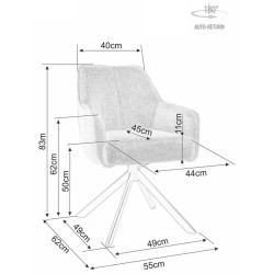 Scaun Signal Notti Brego 22 (Light Beige/Black) Thumb