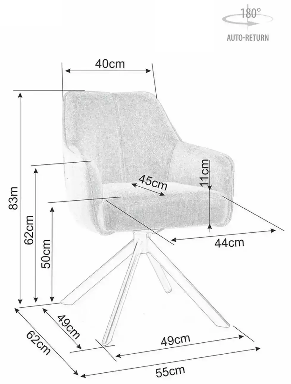 Scaun Signal Notti Brego 22 (Light Beige/Black)